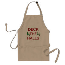 APRON CHEFS APRON DECK THE HALLS CHRISTMAS