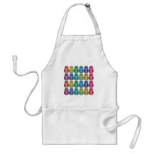 Apron - Cute Rainbow Matryoshka Owl