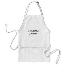 Apron with words GRILLING CHAMP on the front.