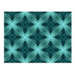 Aqua and teal fractal kaleidoscope art version 4 post cards