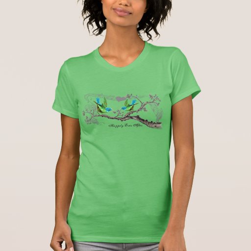 Aqua & Apple Green Happily Ever After  Bride Tee