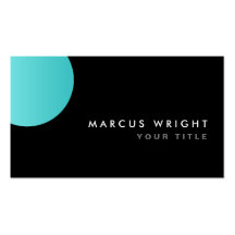 Aqua blue black circle modern stylish business cards
