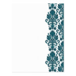 Aqua Blue Damask Postcard