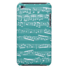 Aqua Blue music notes Case-Mate iPod Touch Case