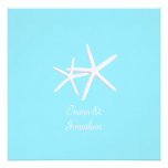 Aqua Blue Starfish Beach Wedding Invitations