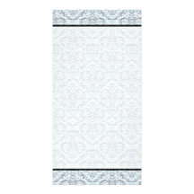 Aqua Bluish damask pattern gift Custom Photo Card