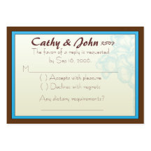 Aqua Brown RSVP Card Business Cards