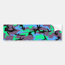 Aqua Camouflage Bumper Stickers