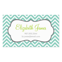 Aqua Chevron Business Card
