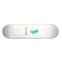 Aqua cute penguin skateboard decks