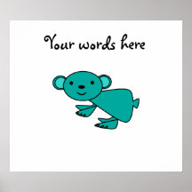 Aqua koala posters