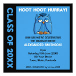 Aqua Owl Grad aqua Graduation Party Invitation