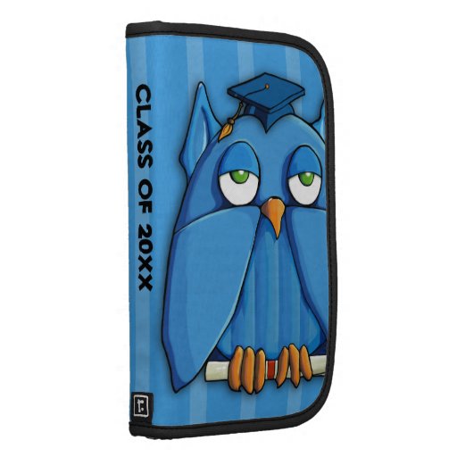 Aqua Owl Grad aqua stripes Folio Planner Organiser