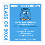 Aqua Owl Grad aqua white Graduation Party Invite