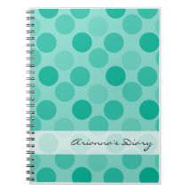 Aqua Polka Dot Diary Notebook