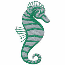 Aqua Seahorse Emrboidered Tees