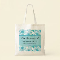 Aqua Sunflowers Personalised Wedding Party Bag bags