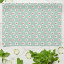 Aqua Sweet Daisy Kitchen Towel