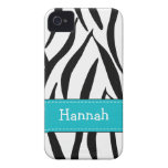 Aqua Zebra Print iPhone 4 4s Case-Mate Cover iPhone 4 Case-Mate Case