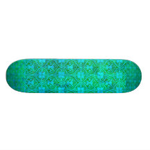 Aquamarine Damask skateboard