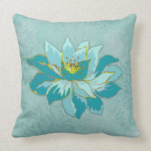 Aquamarine Flower Pillow