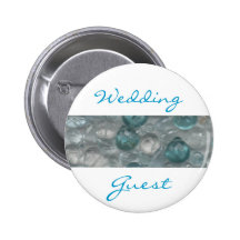 Aquamarine Gems Wedding Guest Badge Pin