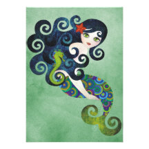 Aquamarine Mermaid Invitation
