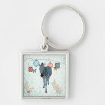 Aquamarine Zeb & Butterflies Keychain