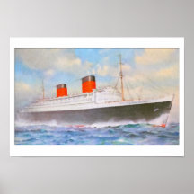 Aquarelle RMS Queen Elizabeth Print