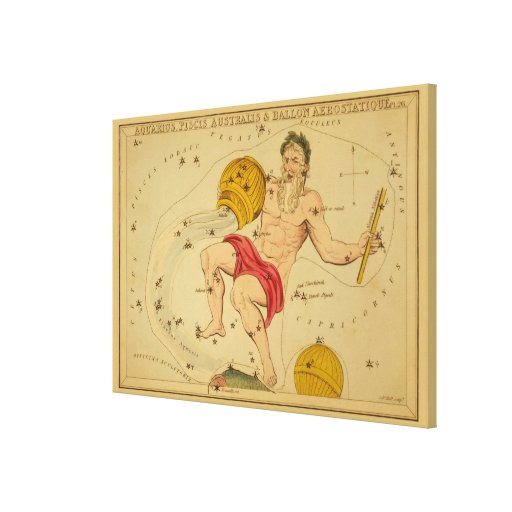 Aquarius  - Vintage Sign of the Zodiac Image Canvas Prints