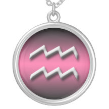 Aquarius Zodiac Pink Gradient ~ Necklace