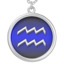 Aquarius Zodiac Royal Blue Gradient ~ Necklace