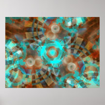 AquaRustia Abstract Poster