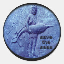 AQUATRIBE save the seas Round Stickers