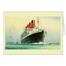 AQUITANIA CUNARD WHITE STAR LINE SHIP GREETING CARD
