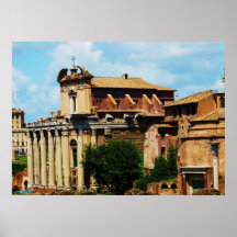 Archaeological Rome panorama Poster