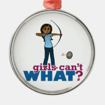 Archery Girl in Blue - Dark Ornament