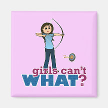 Archery Girl in Blue - Light Fridge Magnet