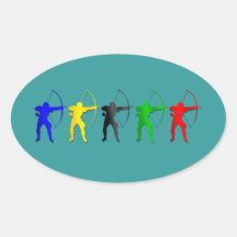 Archery Summer Games   Archer Sports Oval Sticker
