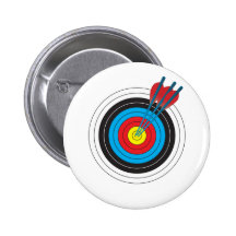 Archery Target with Arrows Pin