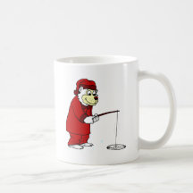 Arctic Polar Bear Ice Fishing in PJs Coffee Mugs