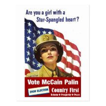 Are you a girl with a Star-Spangled Heart - Postca Post Card