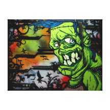 Arek Art - Original Print - "Monsters Paradise" Gallery Wrapped Canvas