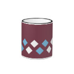 argyle blue and white purple mugs