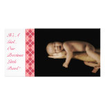 Argyle - It's A Girl... Our Precious Little Pearl Photo Card Template