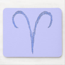 Aries. Zodiac Astrological Sign. Blue. Mousepad
