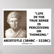 Aristotle Life In True Sense Perceiving Thinking Print