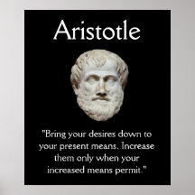 Aristotle - Self Control and Money Quote Print