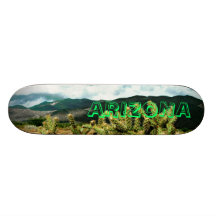 Arizona Cactus & Mountains Photo Skateboardk Deck