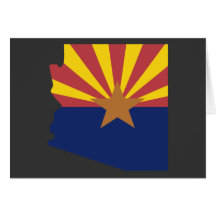 Arizona Flag Map Greeting Card